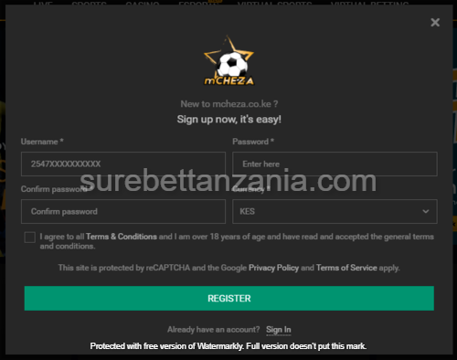  mcheza registration